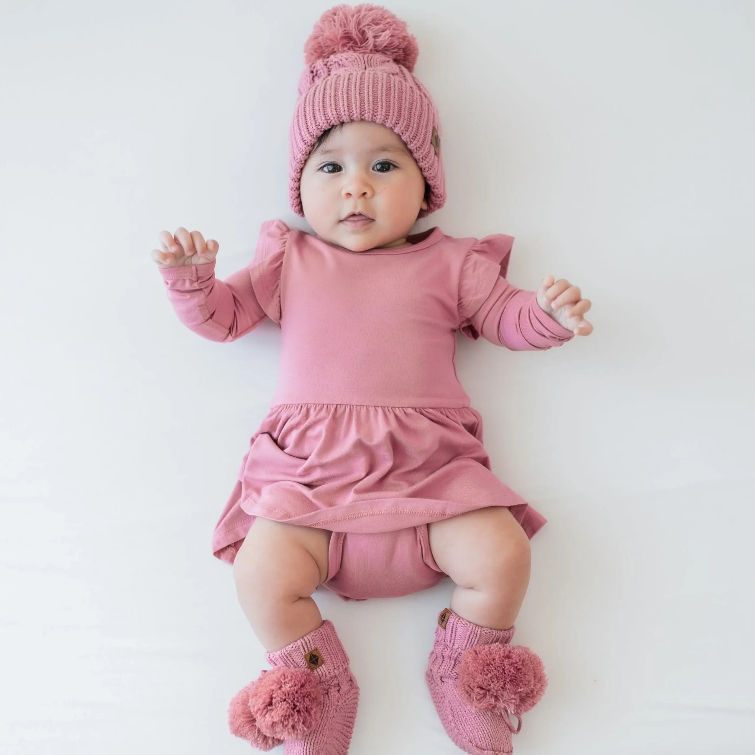 Chunky Cable Knit Beanie in Apple Blossom