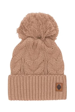 Chunky Cable Knit Beanie in Latte