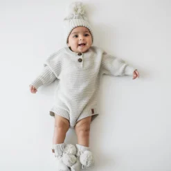 Chunky Cable Knit Beanie in Oat