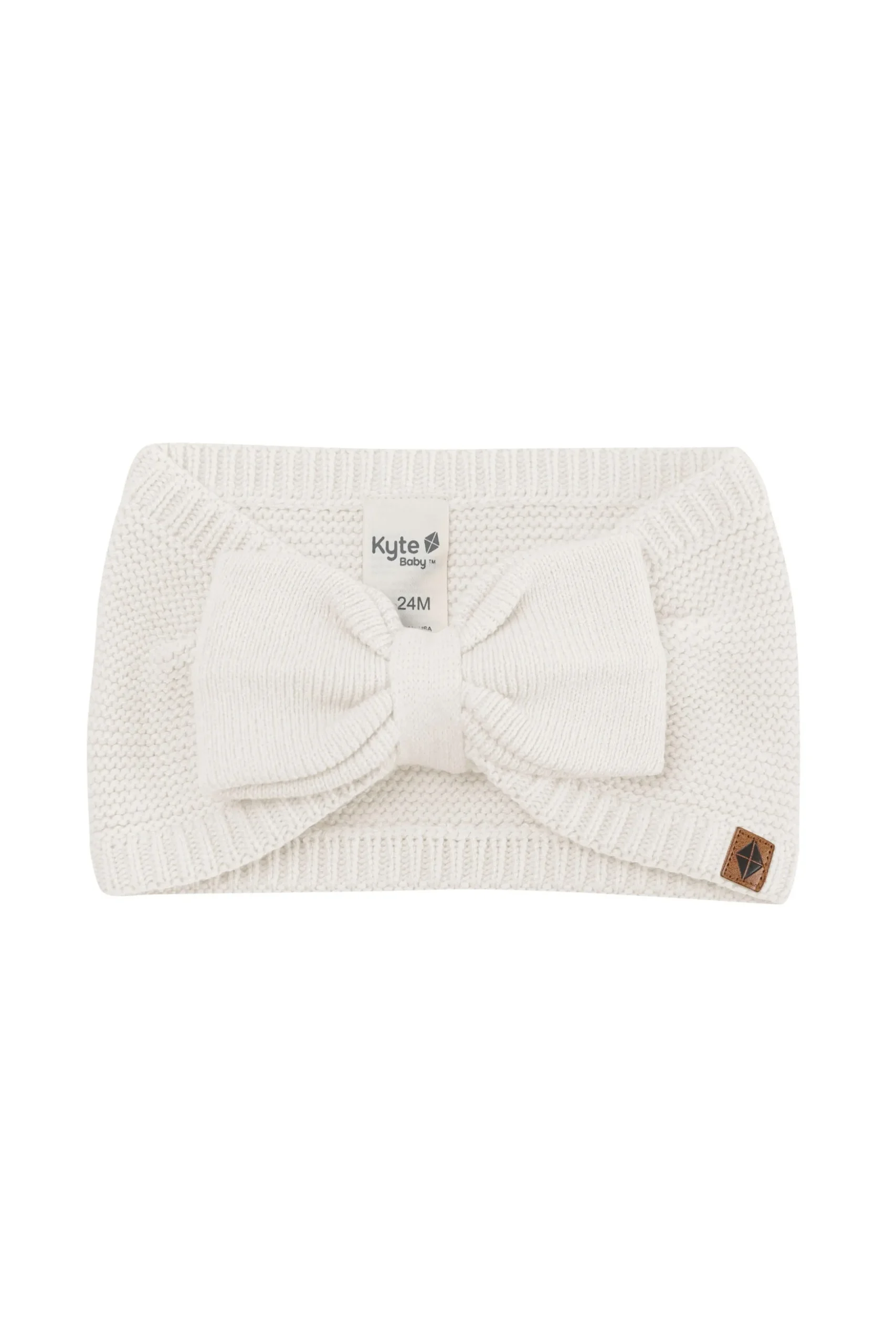 Chunky Knit Bow Headband in Oat