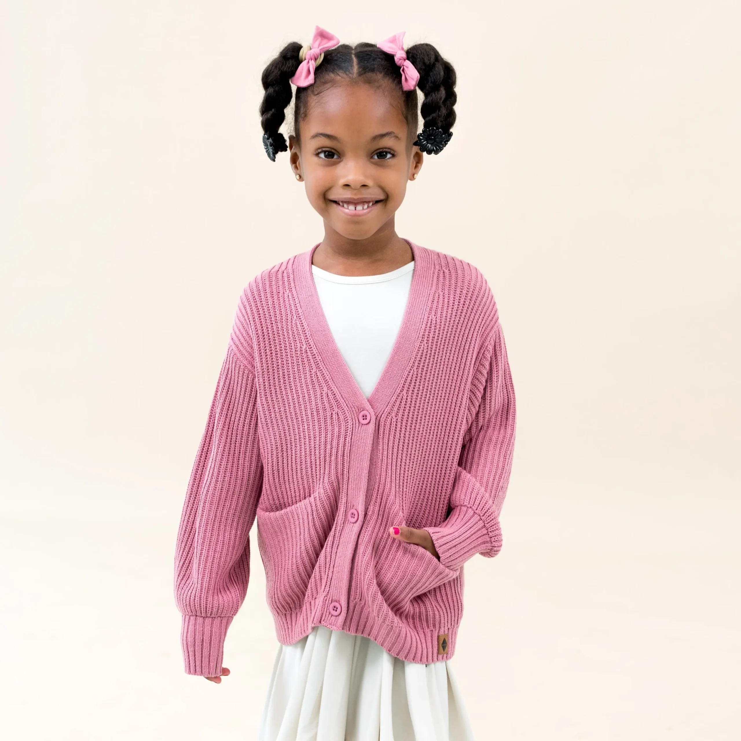 Chunky Knit Oversized Cardigan in Apple Blossom