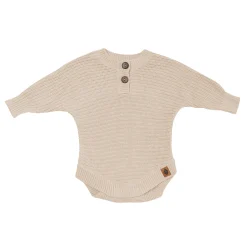 Chunky Knit Romper in Almond