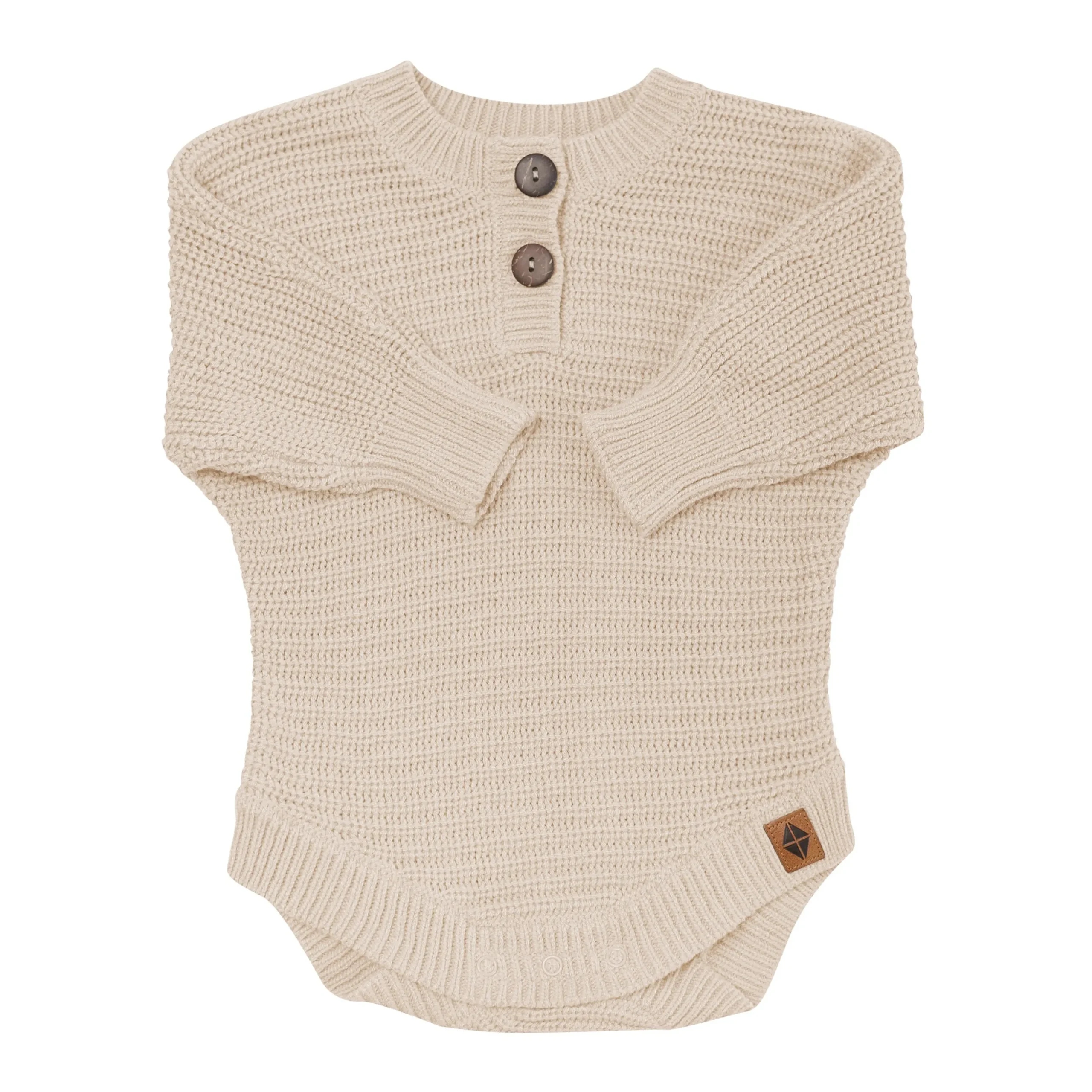Chunky Knit Romper in Almond