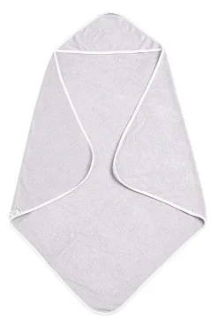 Hooded Bath Towel in Storm with Cloud Trim