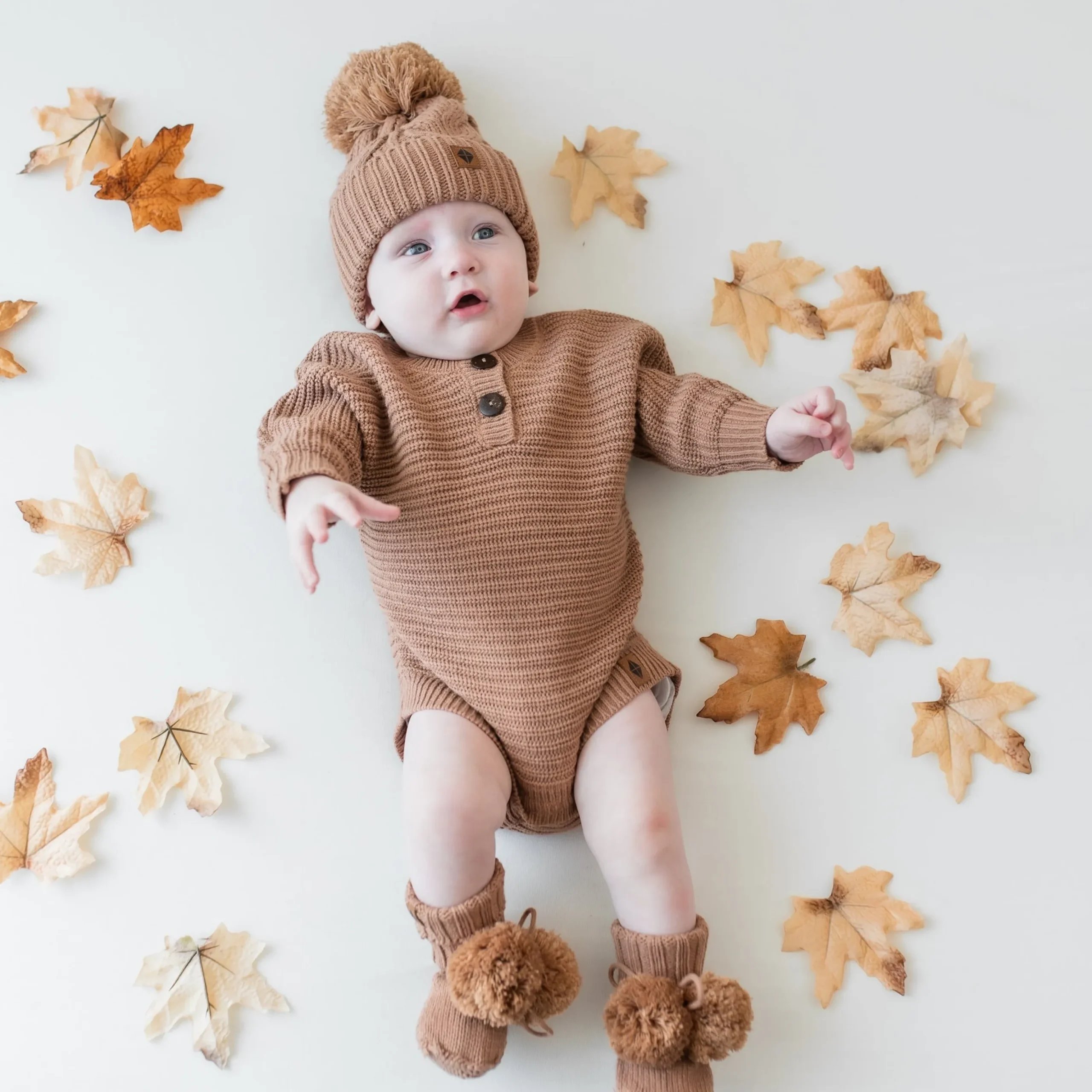 Knit Booties in Latte