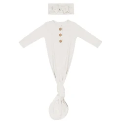 Knotted Gown with Bow Set in Oat