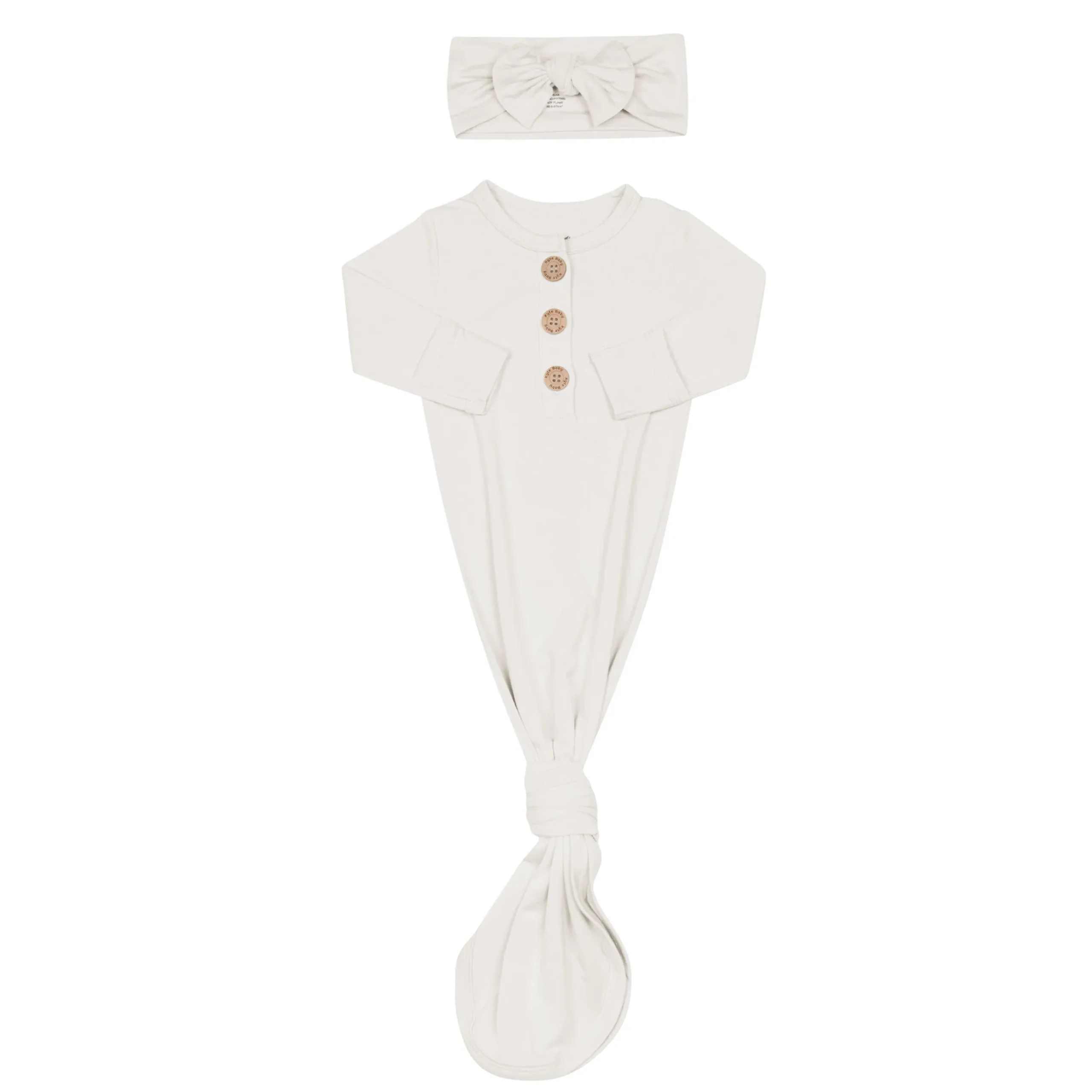 Knotted Gown with Bow Set in Oat
