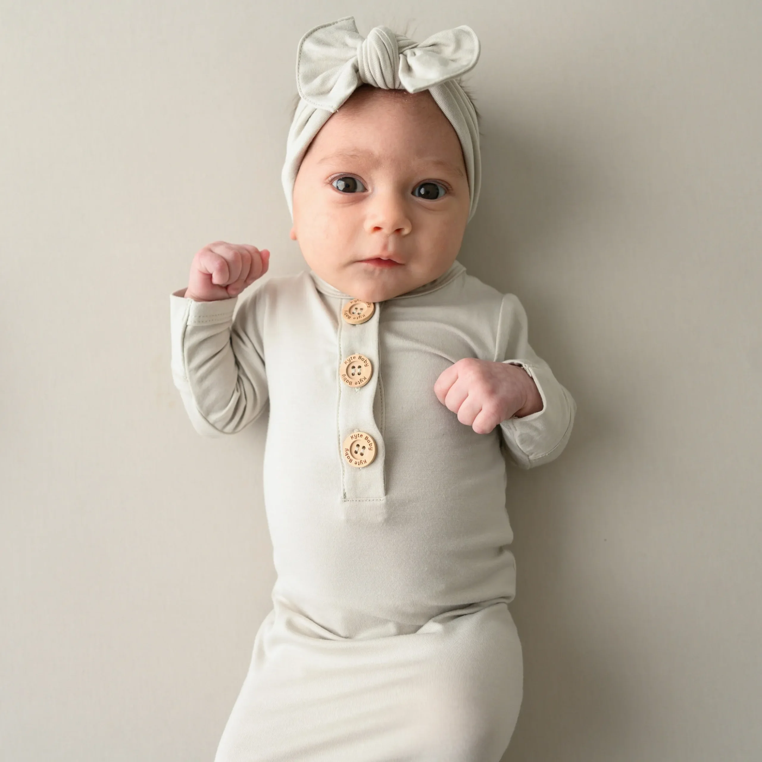 Knotted Gown with Bow Set in Oat