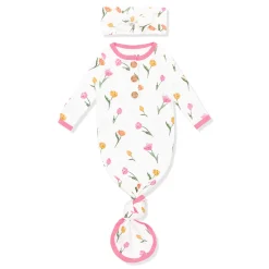 Knotted Gown with Bow Set in Tulip