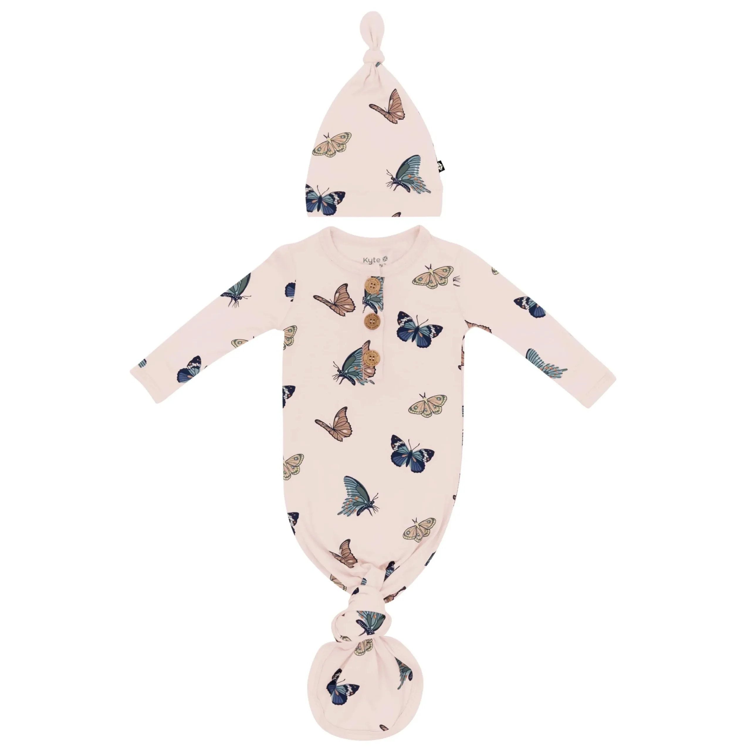 Knotted Gown with Hat Set in Blush Butterfly