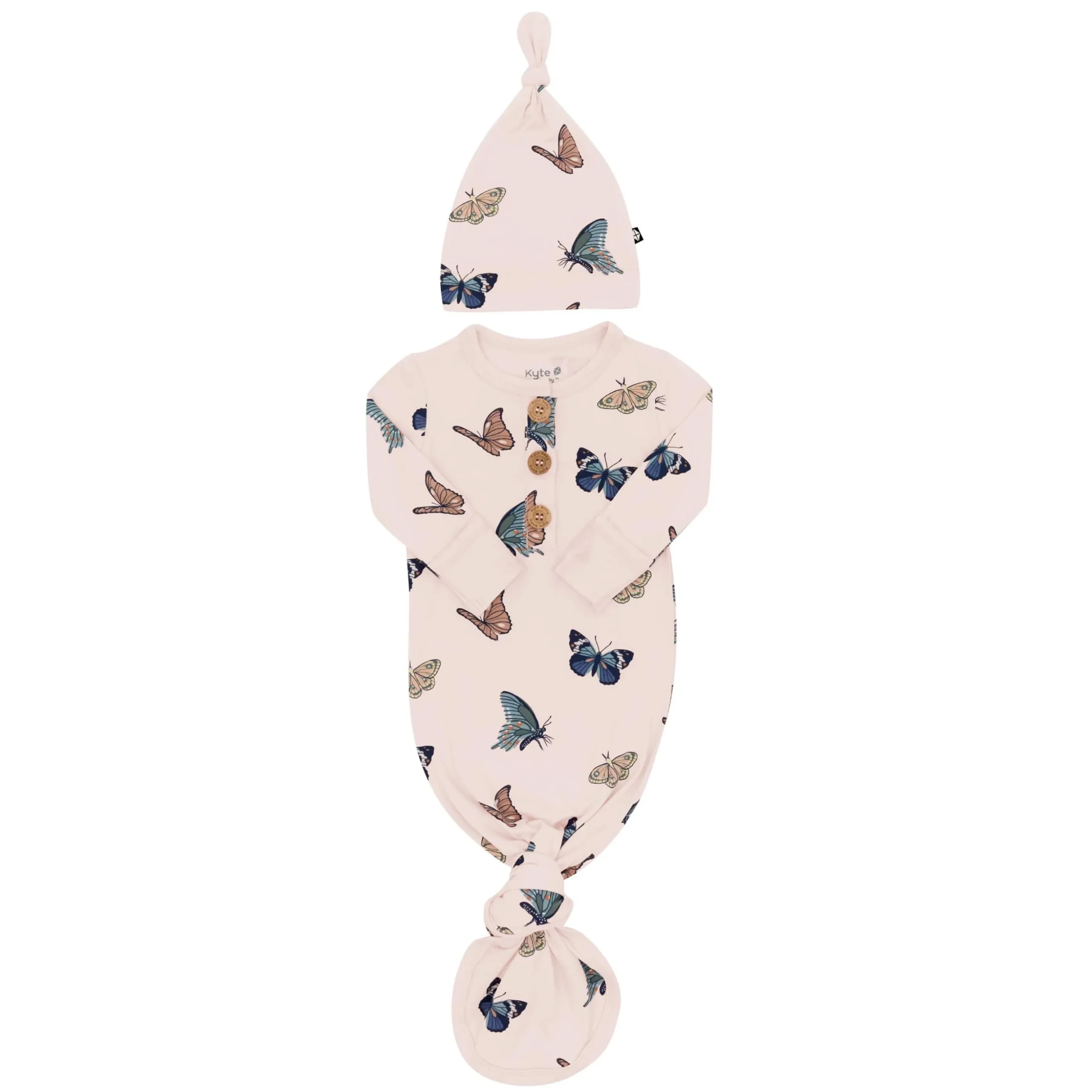 Knotted Gown with Hat Set in Blush Butterfly
