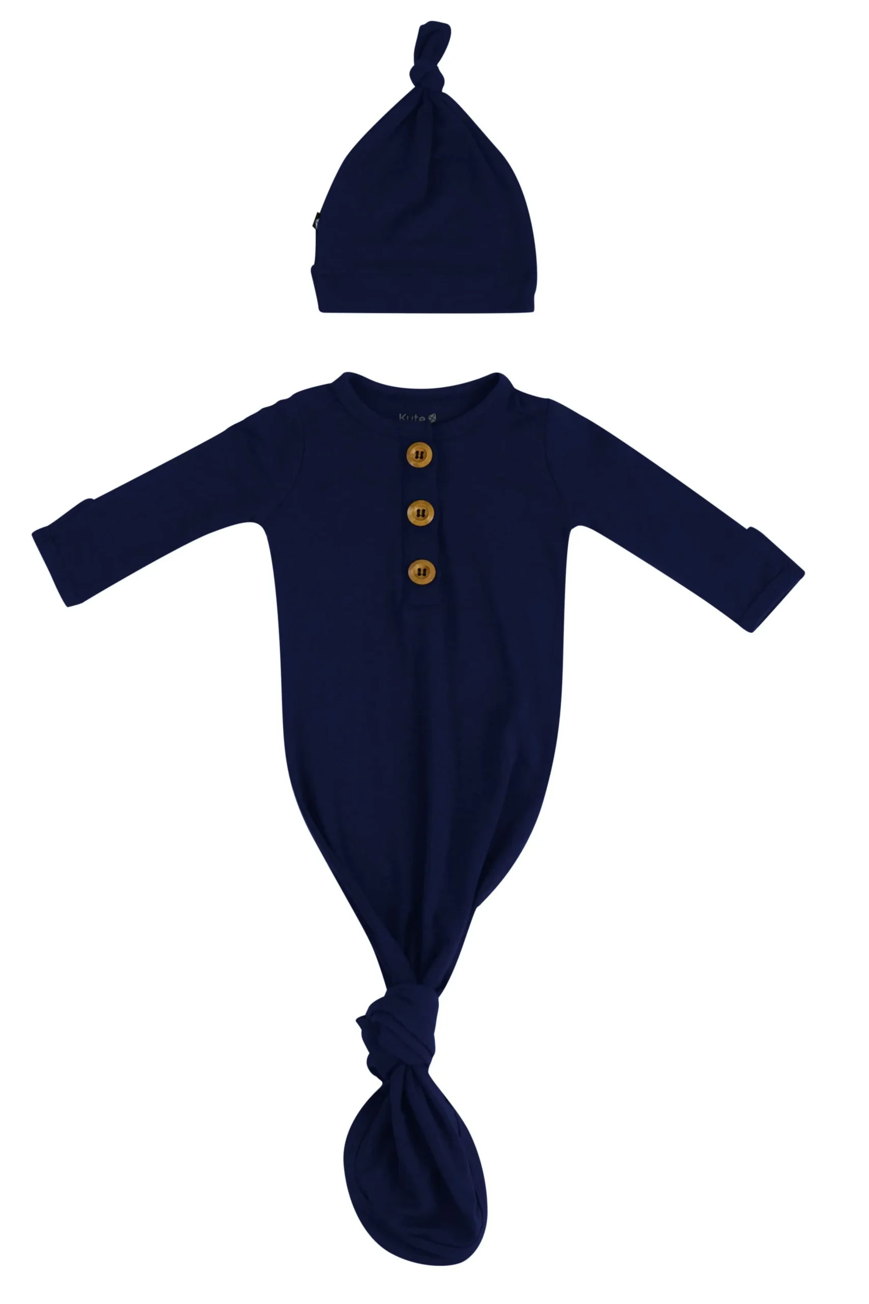 Knotted Gown with Hat Set in Navy