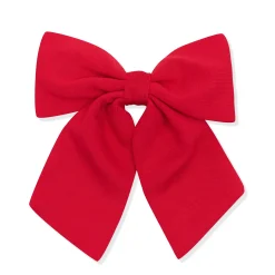 Large Alligator Clip Bow in Cardinal