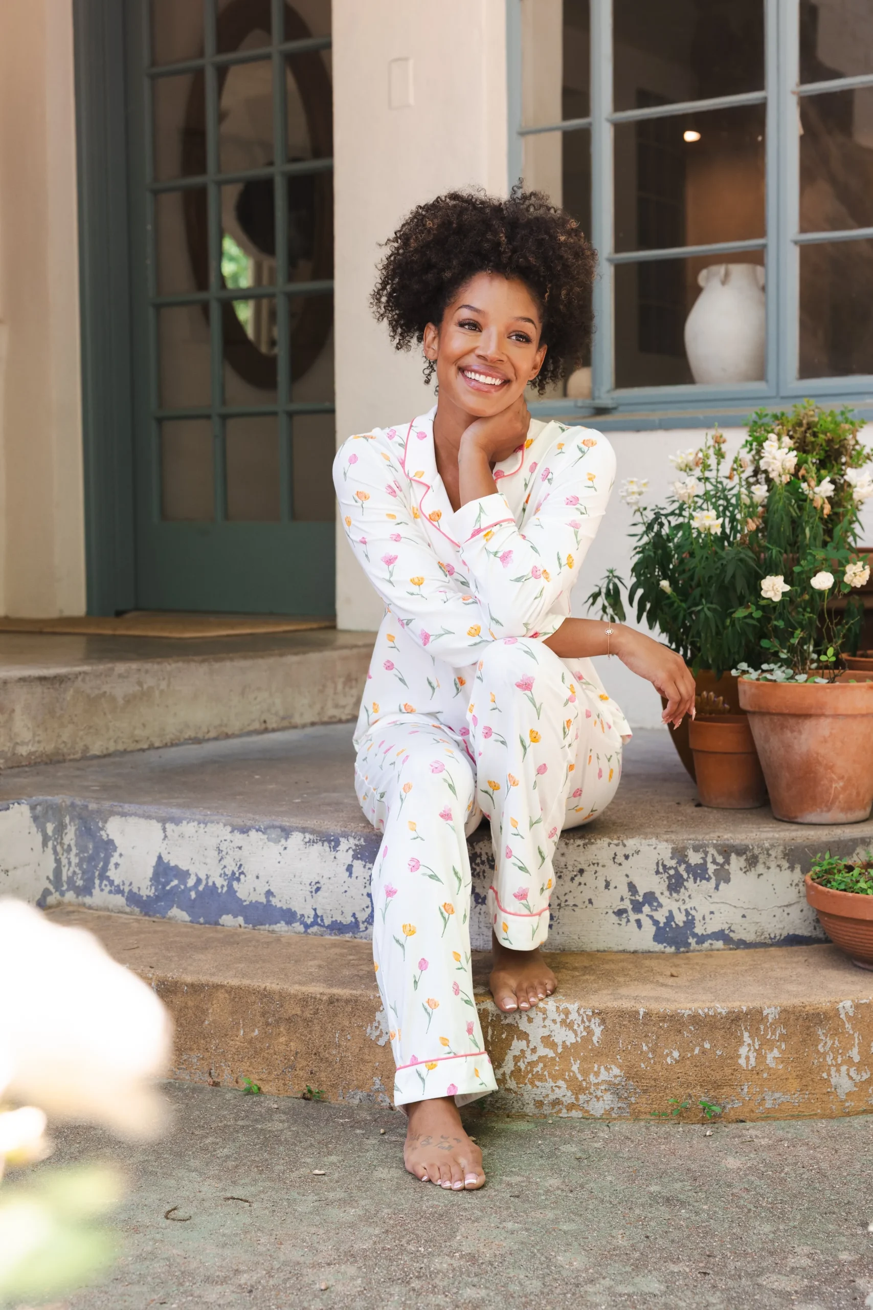 Long-Sleeved Women's Pajama Set in Tulip
