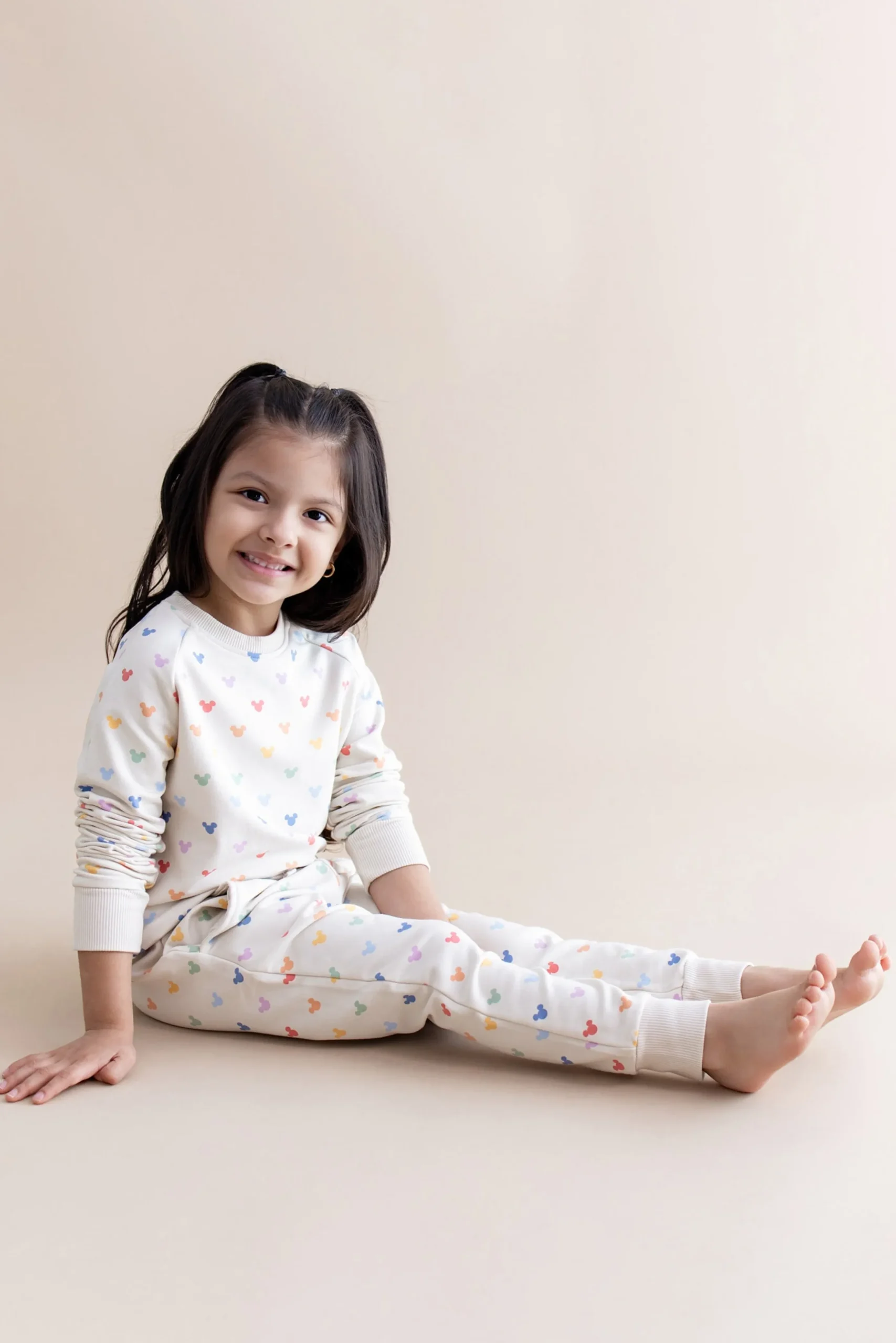 Long Sleeve Jogger Set in Pastel Mickey Mouse