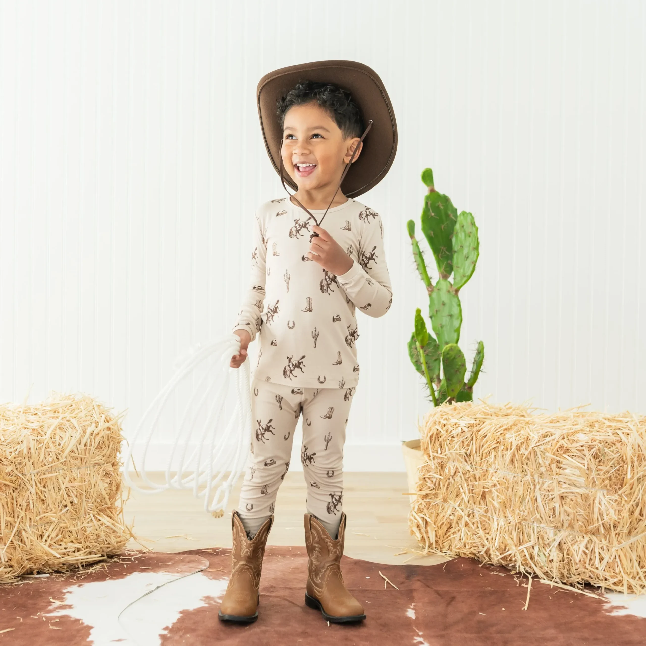 Long Sleeve Pajamas in Classic Cowboy