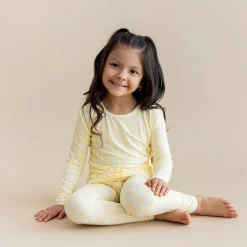 Long Sleeve Pajamas in Gingham Chamomile