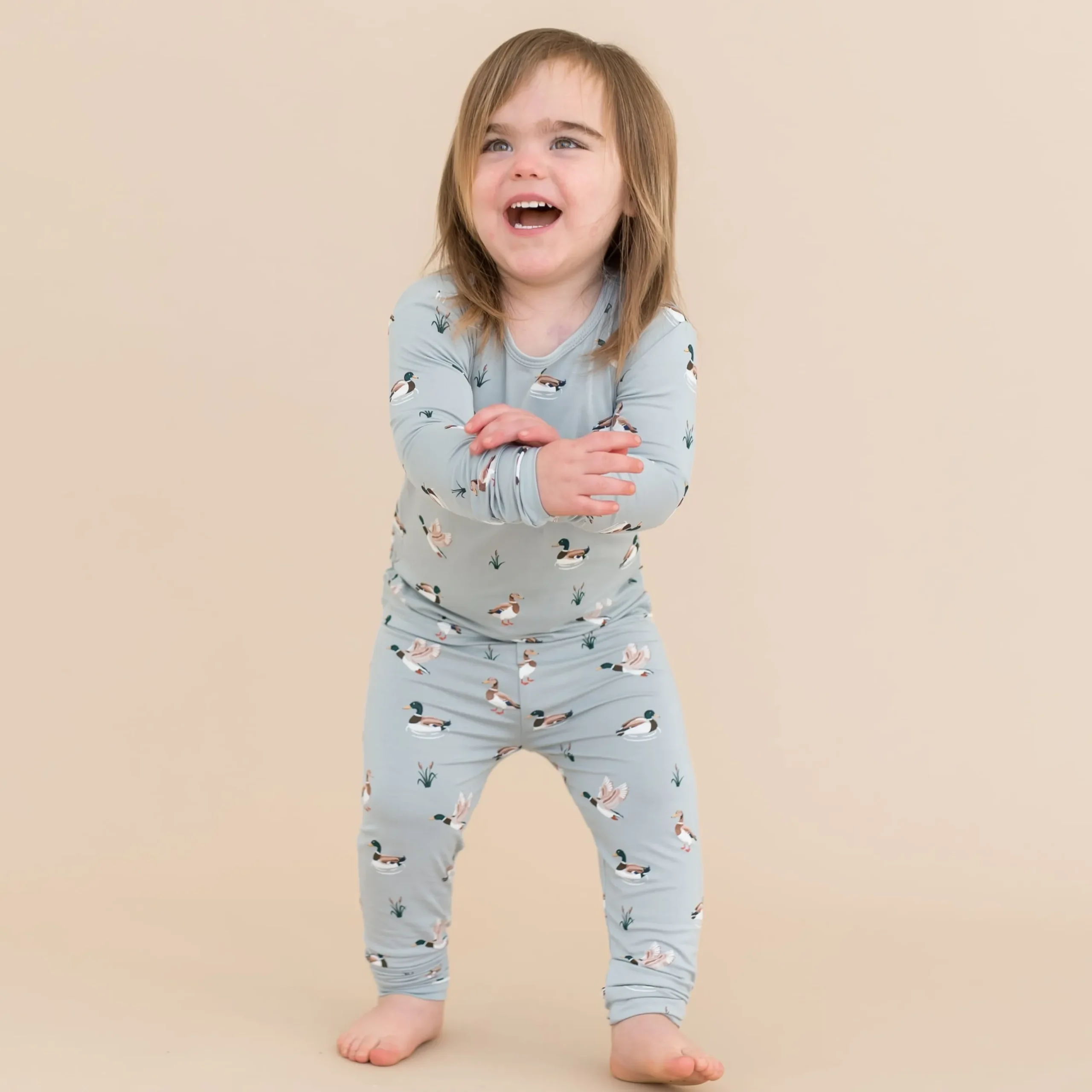 Long Sleeve Pajamas in Mallard Duck