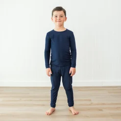 Long Sleeve Pajamas in Navy