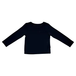 Long Sleeve Toddler Crew Neck Tee in Midnight