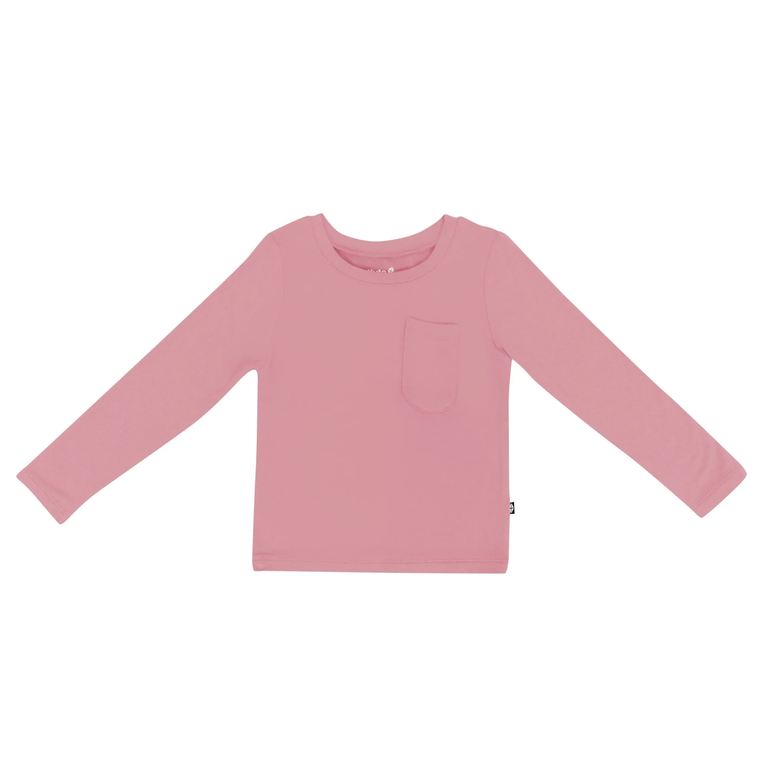 Long Sleeve Toddler Crew Neck Tee in Apple Blossom