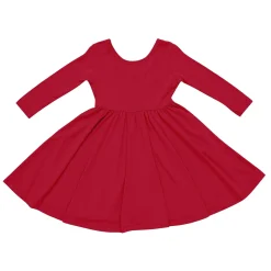 Long Sleeve Twirl Dress in Cardinal