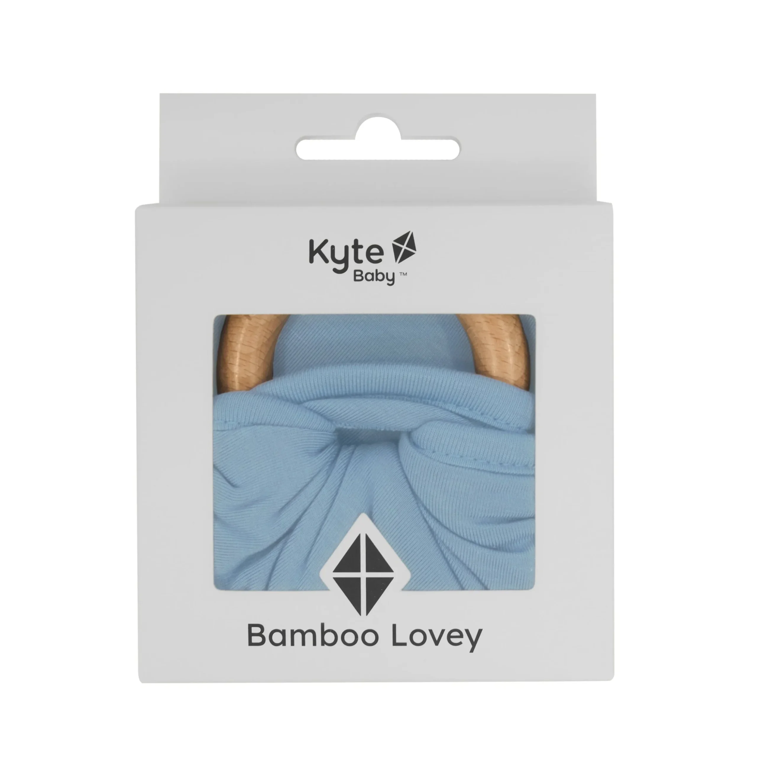 Lovey in Slate with Removable Wooden Teething Ring