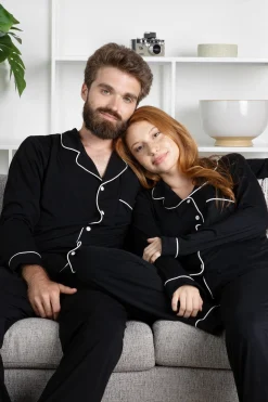 Men's Long Sleeve Pajama Set in Midnight