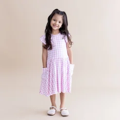 Pocket Dress in Gingham Thistle