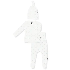 Pointelle Take Me Home Set with Cap in Sweet Blue Bow