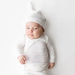 Pointelle Take Me Home Set with Cap in Sweet Pink Bow