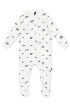 Pointelle Zippered Footie in Spray Rose