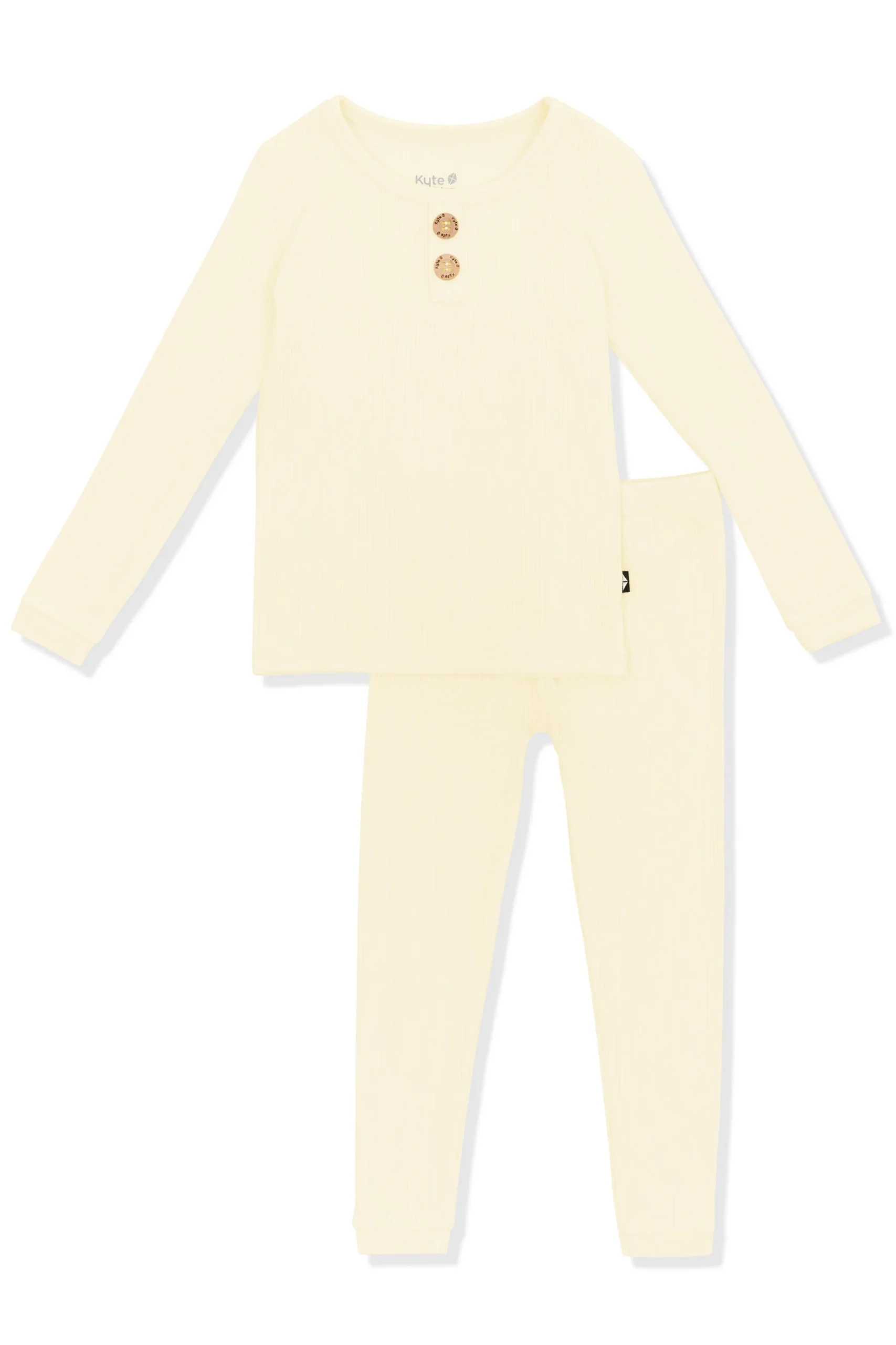 Ribbed Henley Set in Chamomile