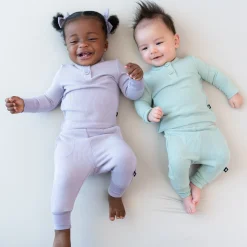 Ribbed Infant Henley Set in Sage