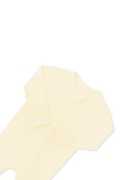 Ribbed Zipper Footie in Chamomile