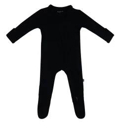 Ribbed Zipper Footie in Midnight