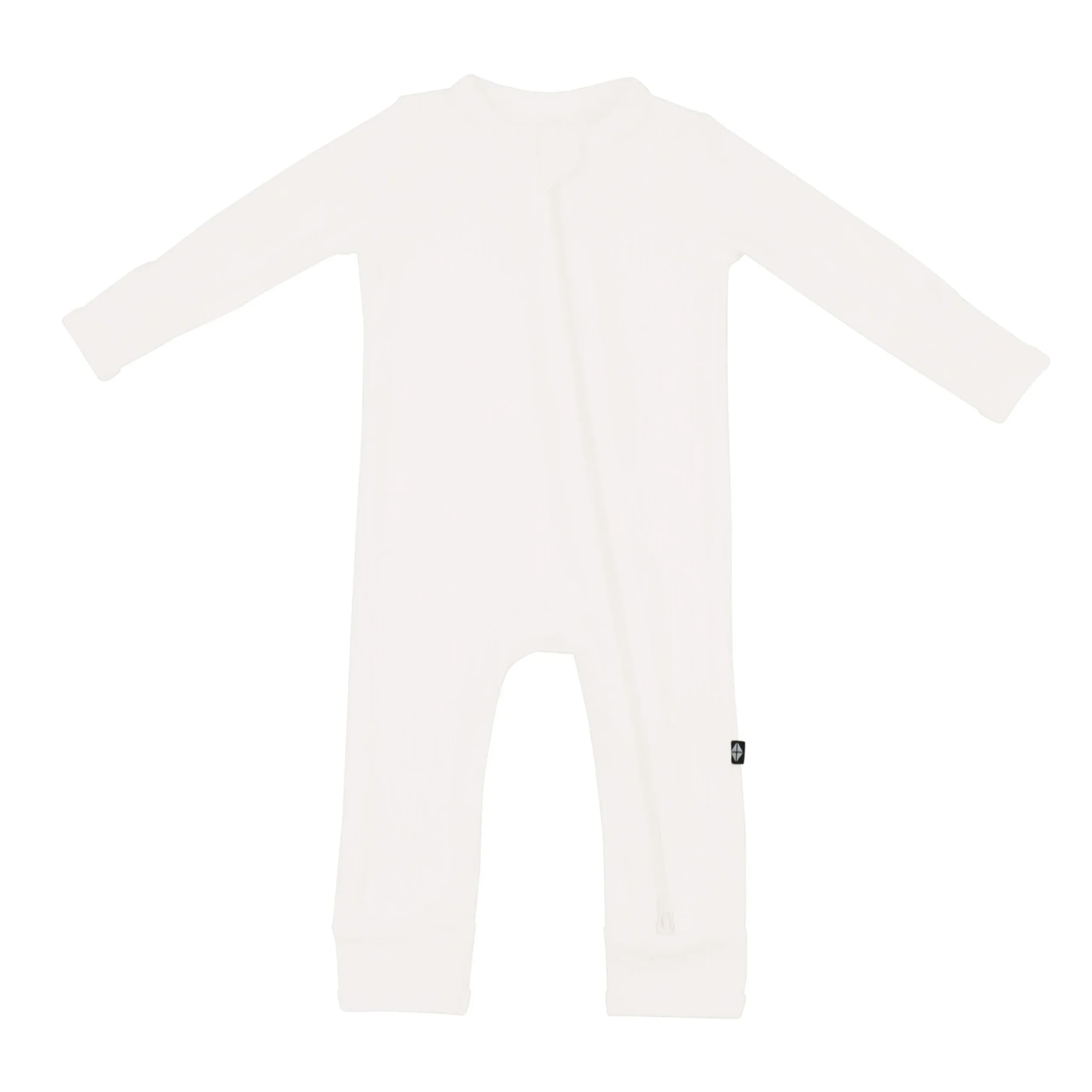 Ribbed Zipper Romper in Cloud