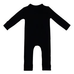Ribbed Zipper Romper in Midnight