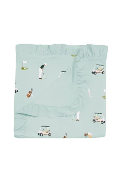 Ruffle Baby Blanket in Golf 0.5