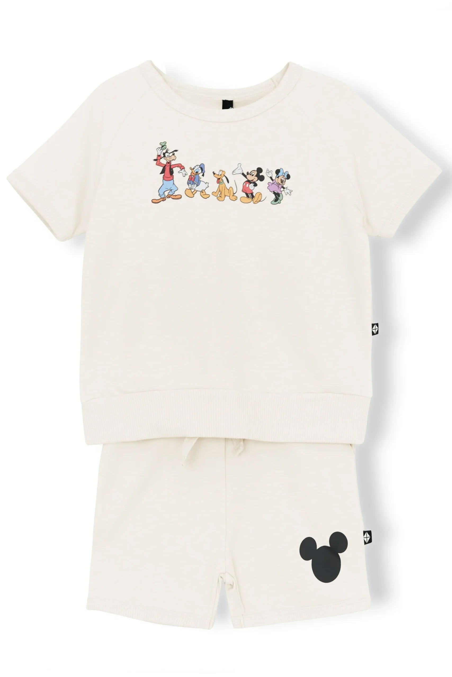 Short Sleeve Jogger Set in Mickey and Friends on Ecru