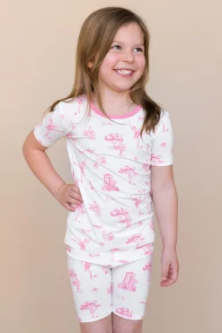 Short Sleeve Pajamas in Toile Ballet