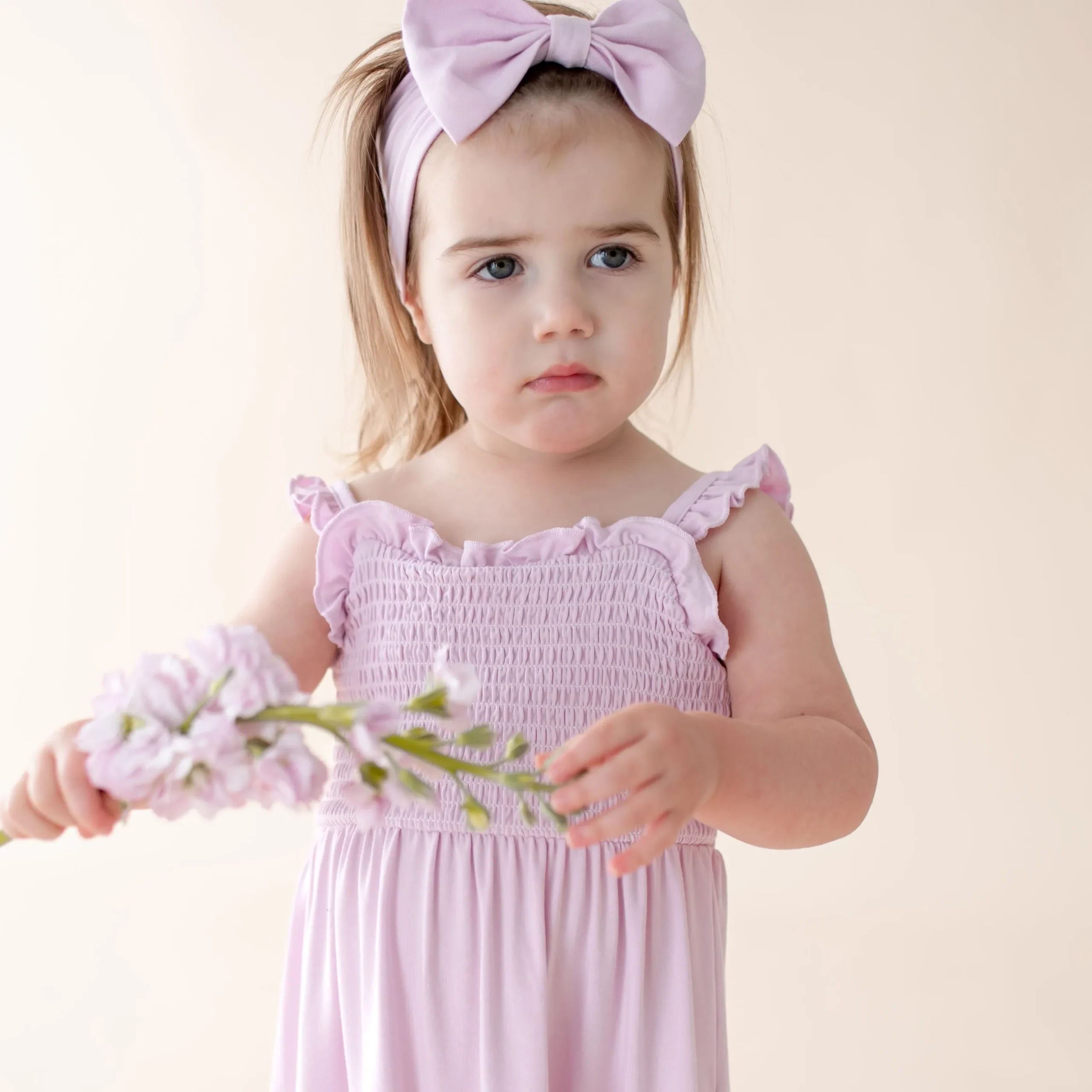 Smocked Dress in Thistle