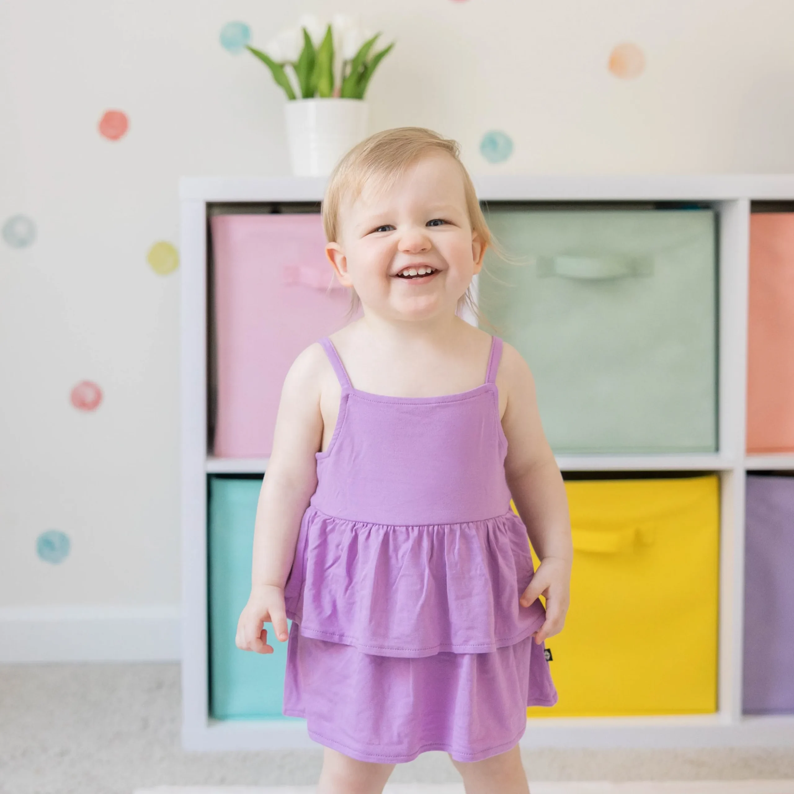 Spaghetti Strap Ruffle Romper in Poi