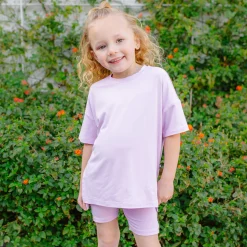 Toddler Biker Short Set in Thistle