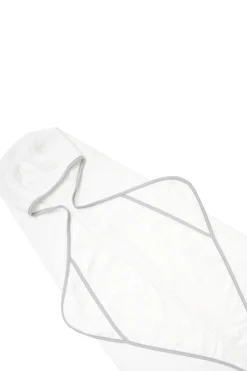 Toddler Hooded Bath Towel in Cloud with Storm Trim