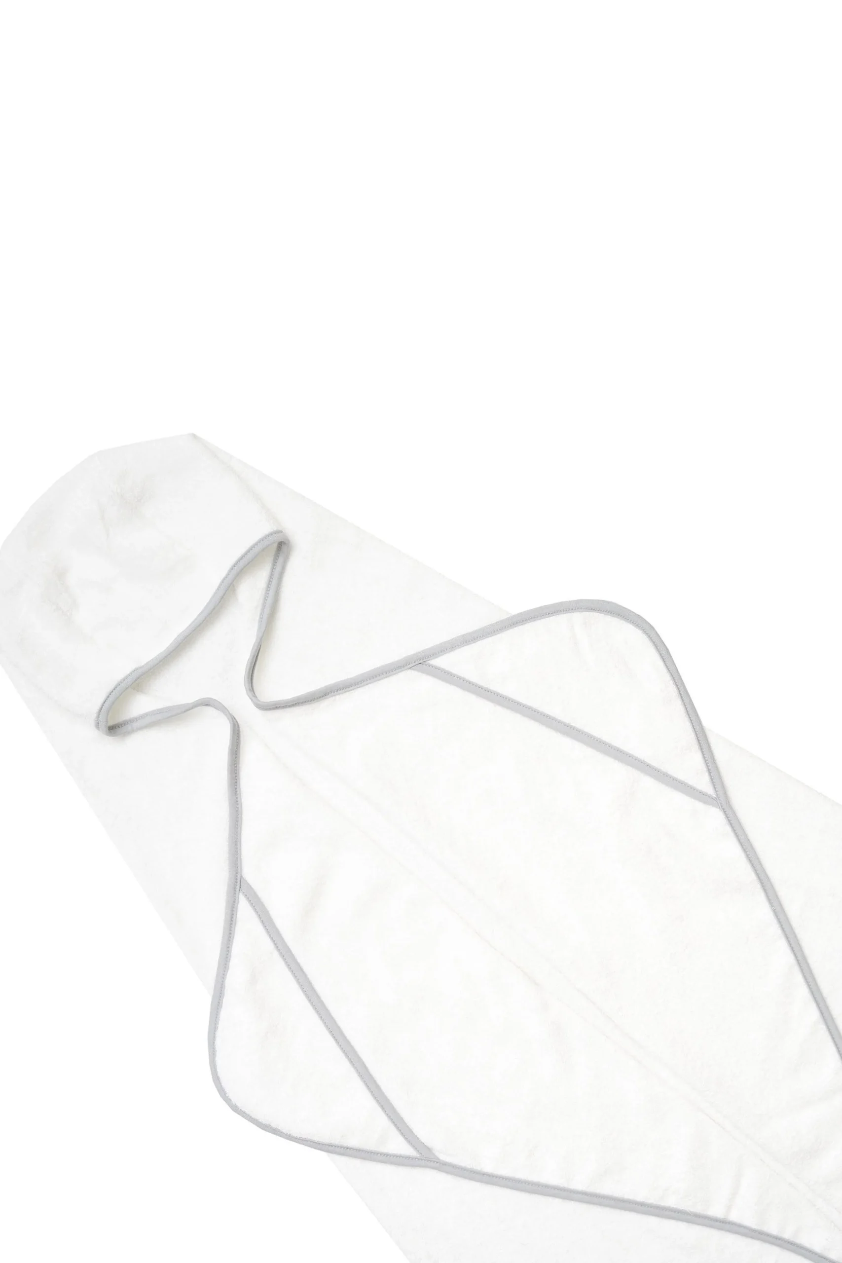 Toddler Hooded Bath Towel in Cloud with Storm Trim