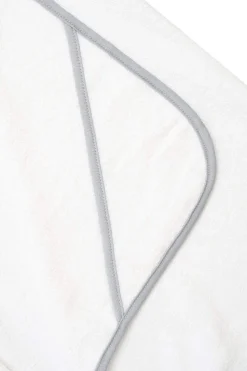 Toddler Hooded Bath Towel in Cloud with Storm Trim