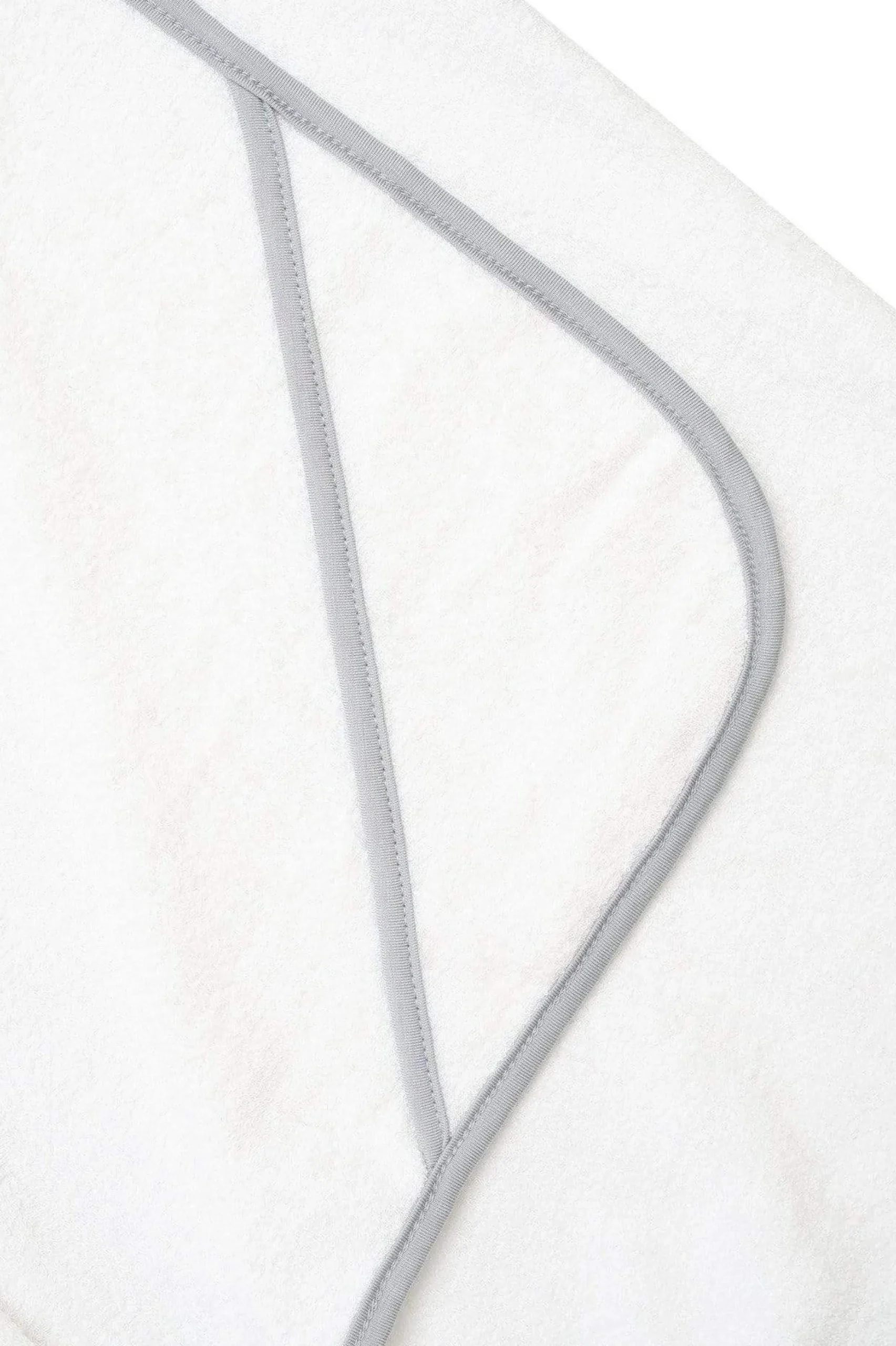 Toddler Hooded Bath Towel in Cloud with Storm Trim