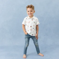 Toddler Short Sleeve Polo in Home Run