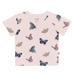 Toddler V-Neck Tee in Blush Butterfly